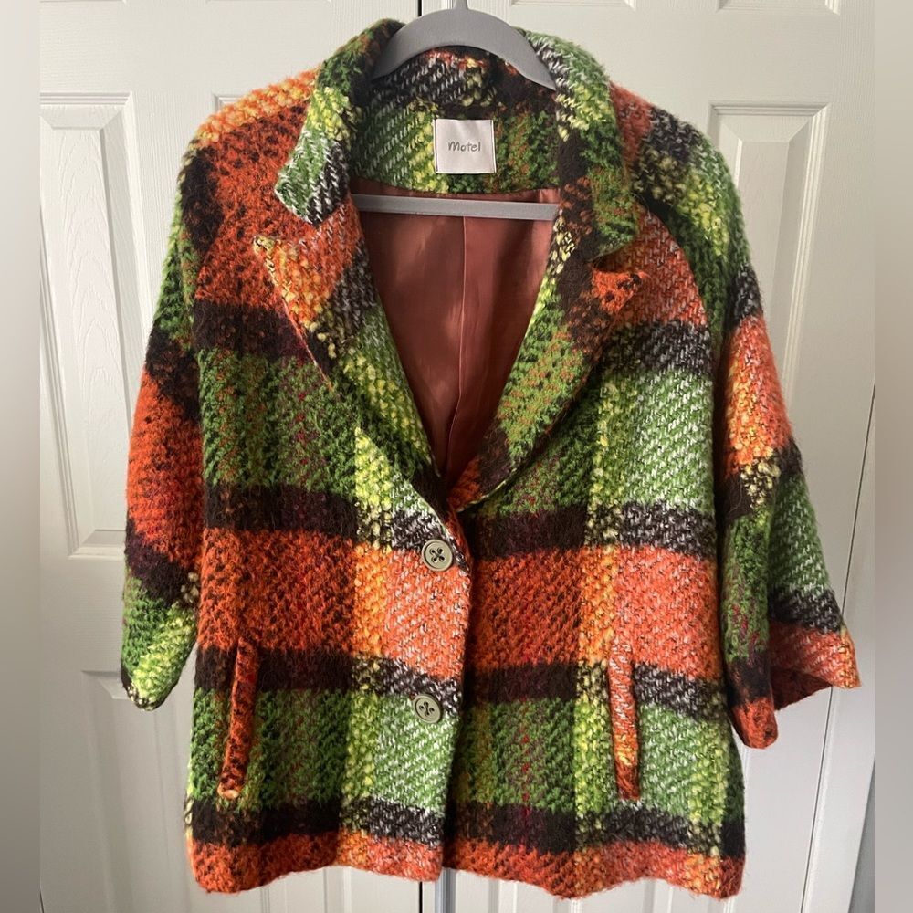Motel Rocks Multicolor Plaid Jacket Size Large